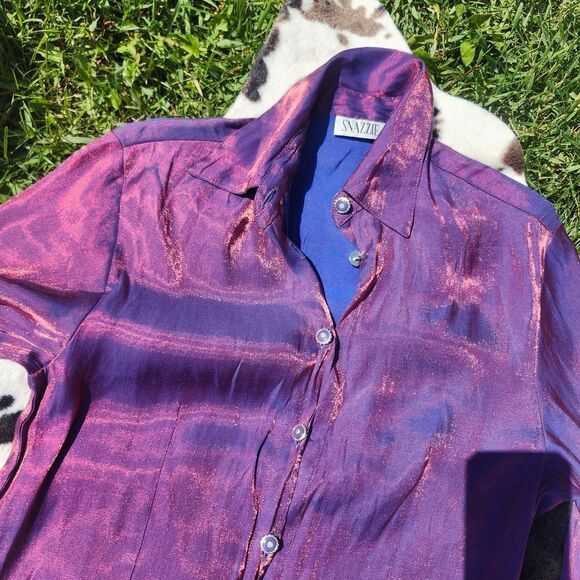 90s Vintage Purple Western Shirt - Picture 2 of 2